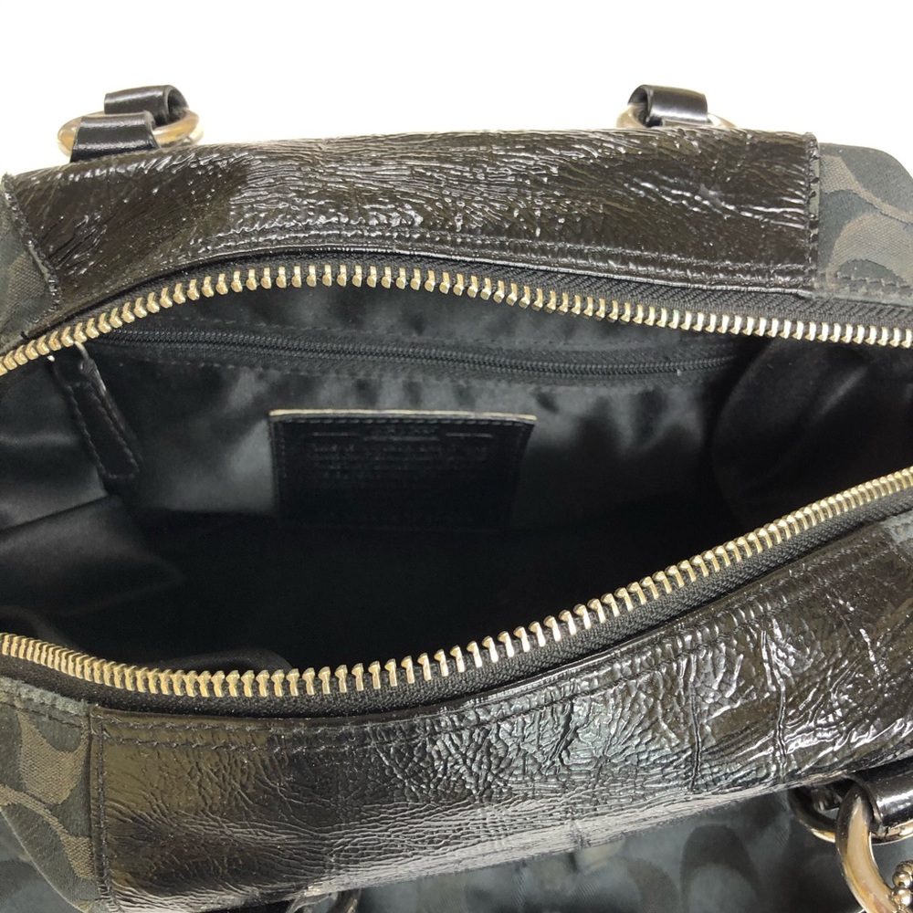 Coach Ashley Signature Satchel Black Canvas Bag - Picture 8 of 13